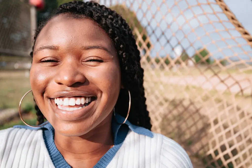 Smiling customer